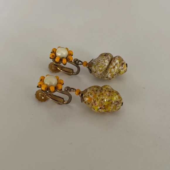 Signed Miriam Haskell Retro Earrings - Picture 3 of 6
